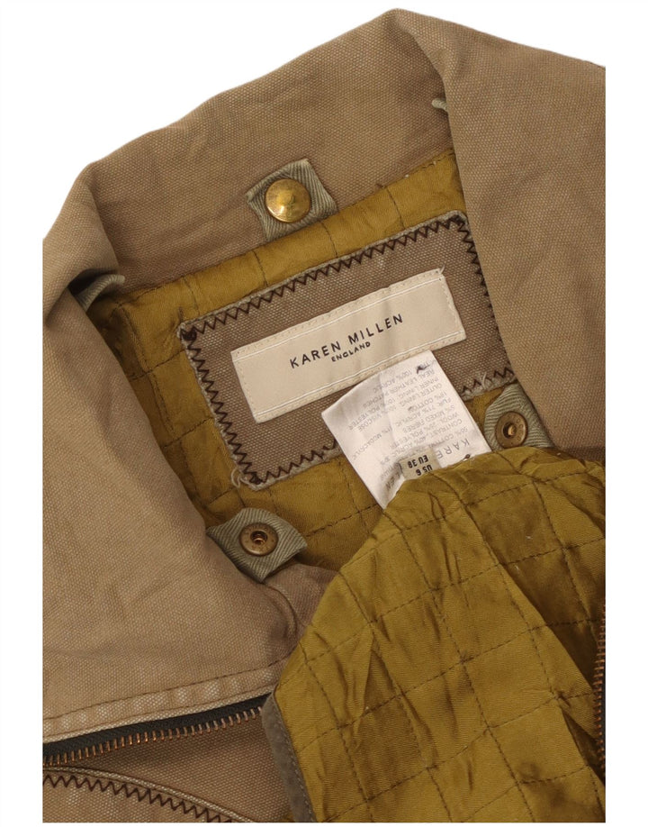 Karen Millen Damenmantel US 6 Mittelbeige Baumwolle