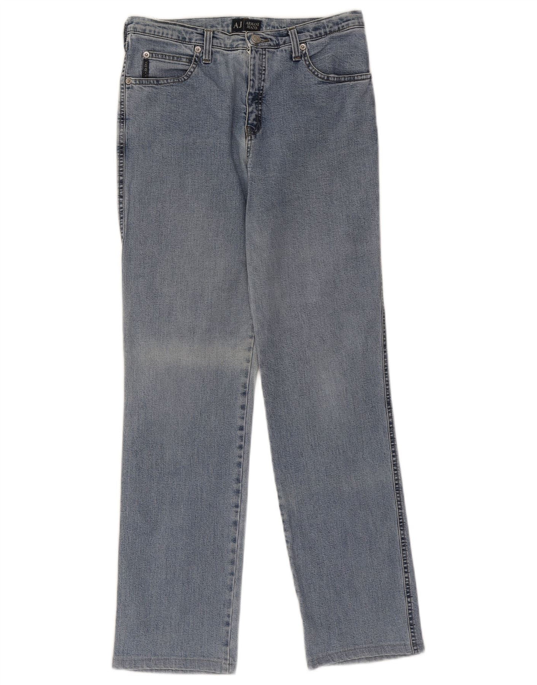 ARMANI Damen Straight Jeans W29 L28 Blaue Baumwolle