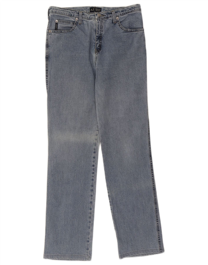 ARMANI Damen Straight Jeans W29 L28 Blaue Baumwolle