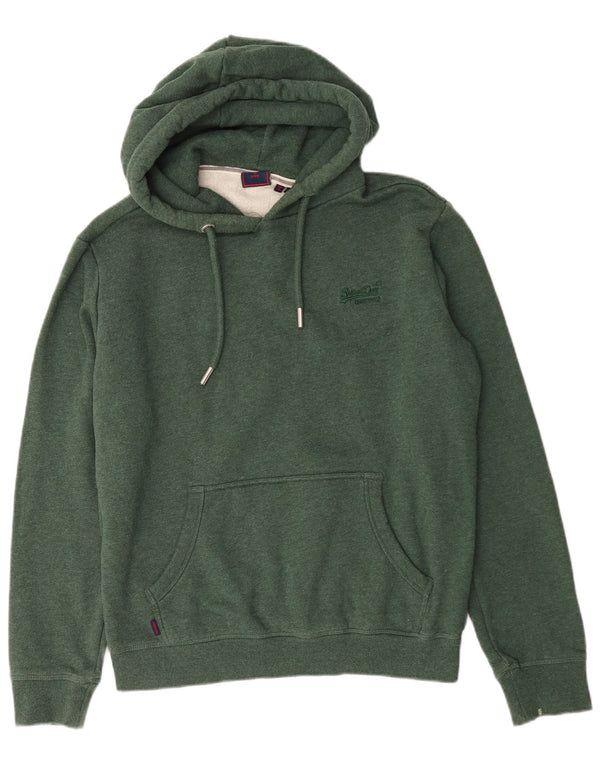 Superdry Herren-Kapuzenpullover, groß, grüne Baumwolle