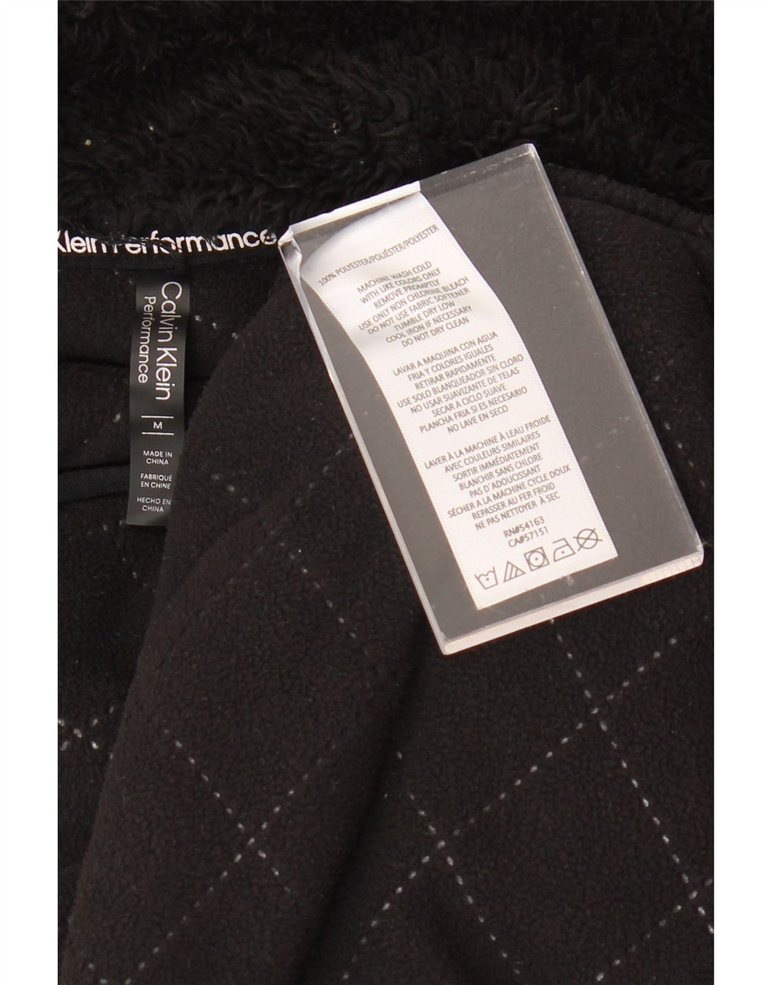 CALVIN KLEIN Damen Performance Fleecejacke UK 14 Medium Schwarz Polyester