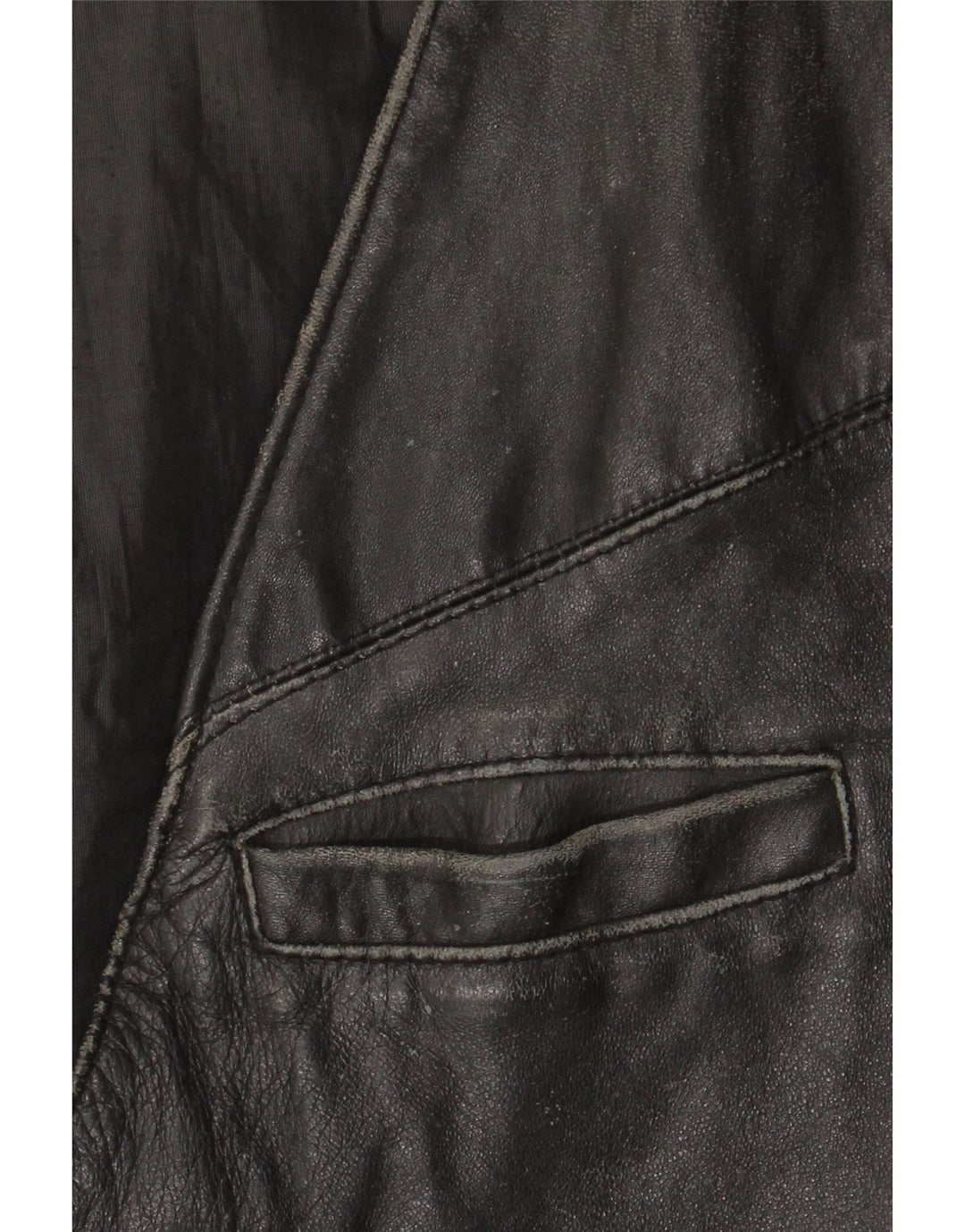 VINTAGE Herren Lederweste IT 52 Großes schwarzes Leder