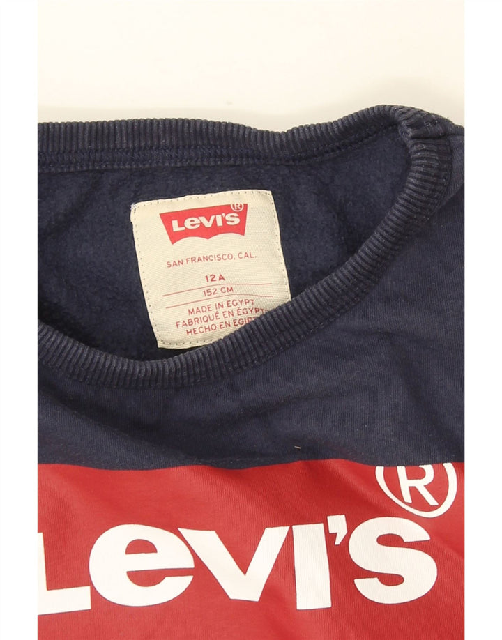 Levi's Mädchen Grafik Sweatshirt Pullover 11-12 Jahre Navy Blau