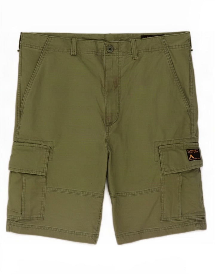 Superdry Herren Cargoshorts W32 mittelgrüne Baumwolle