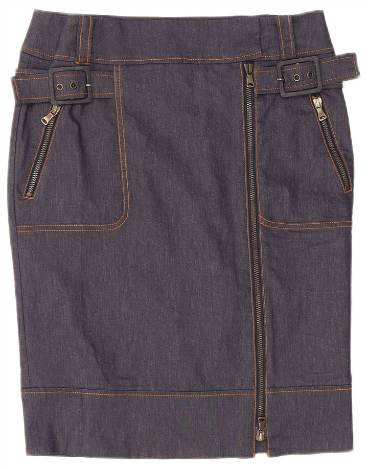 Max & Co. Damen Jeansrock UK 10 Small W30 Marineblaues Polyamid