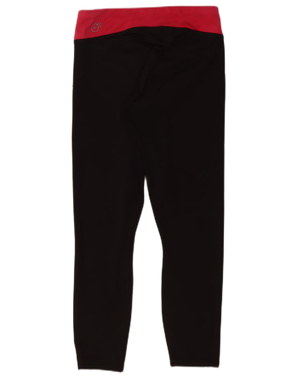 Puma Womens Crop Leggings UK 8 Small Schwarzes Colourblock-Polyester