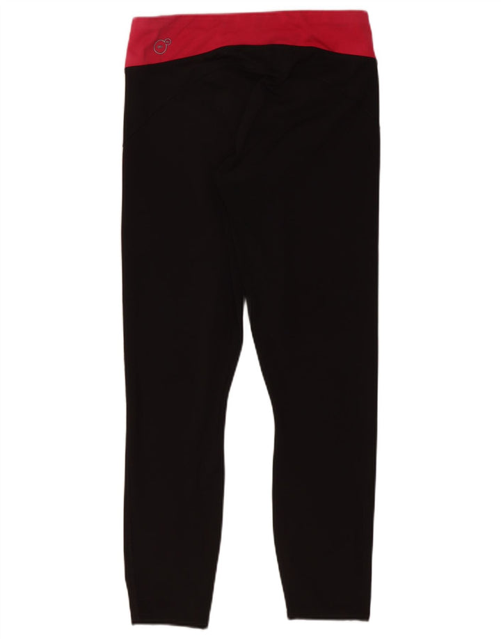 Puma Womens Crop Leggings UK 8 Small Schwarzes Colourblock-Polyester