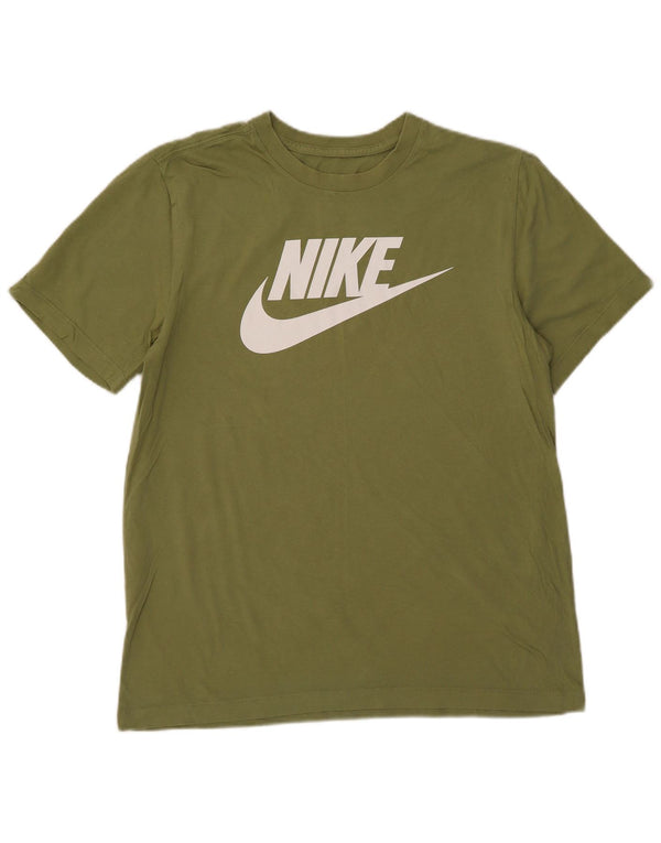 Nike Herren-T-Shirt mit Grafik, mittelgrüne Baumwolle