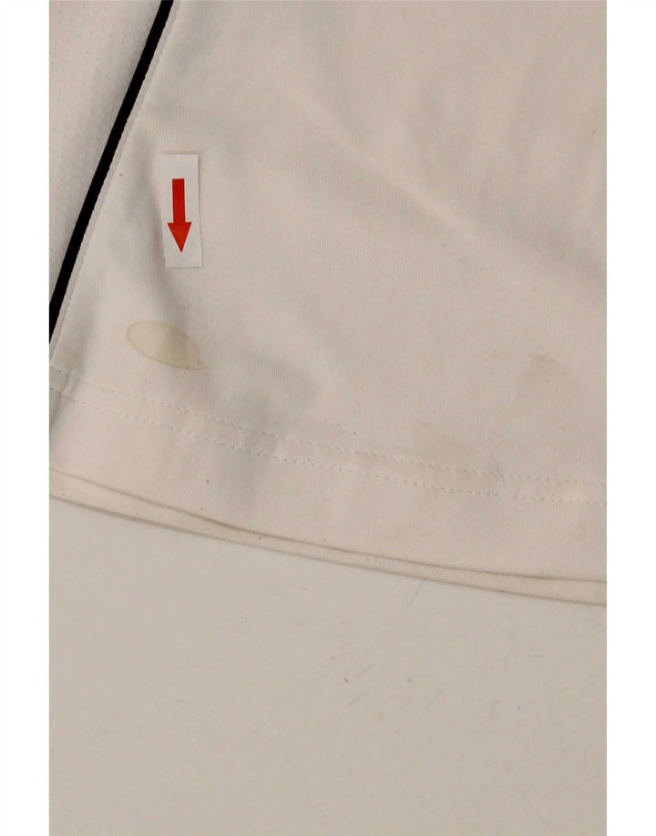 Adidas Damen-Poloshirt UK 12 Mittelweißes Colourblock-Polyester