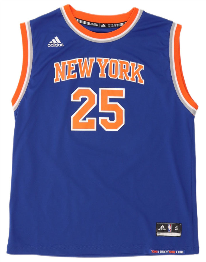 ADIDAS Herren New York Knicks Graphic Vest Top XL Blaues Polyester