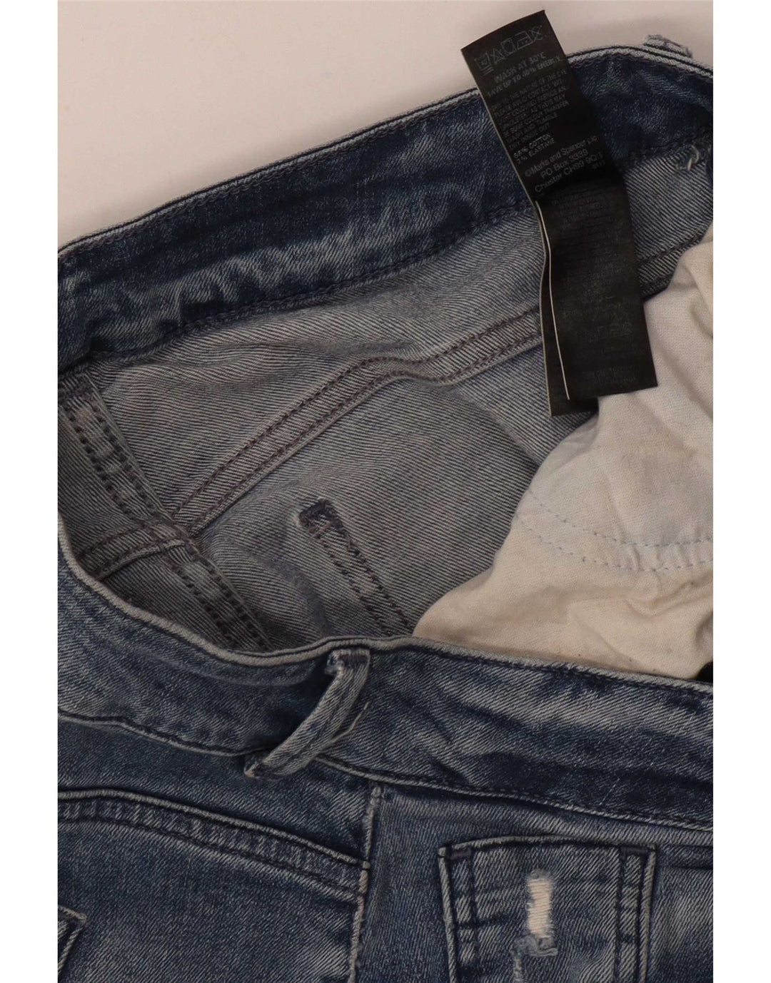 Marks & Spencer Damen Girlfriend Slim Jeans UK 10 Small W30 L31 Blau