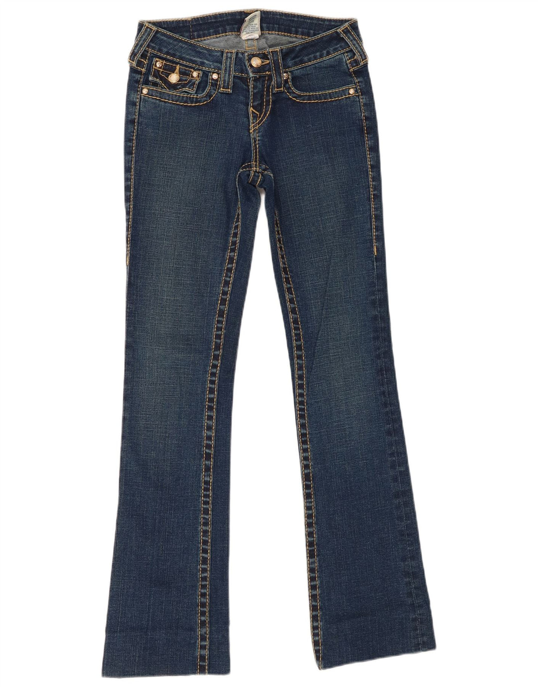 True Religion Damen Bootcut Jeans W25 L31 Blaue Baumwolle