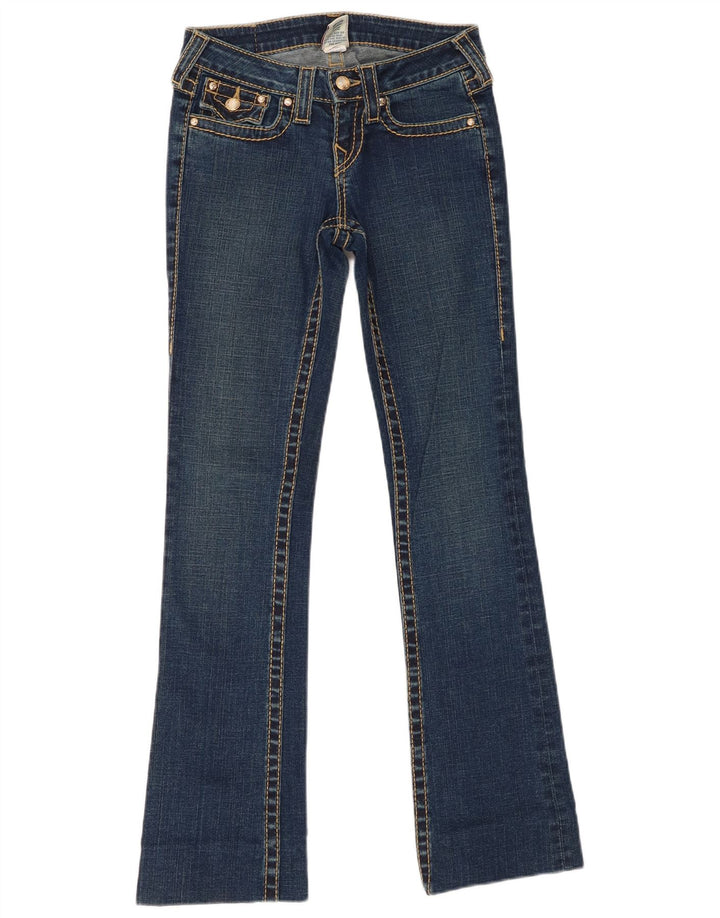 True Religion Damen Bootcut Jeans W25 L31 Blaue Baumwolle