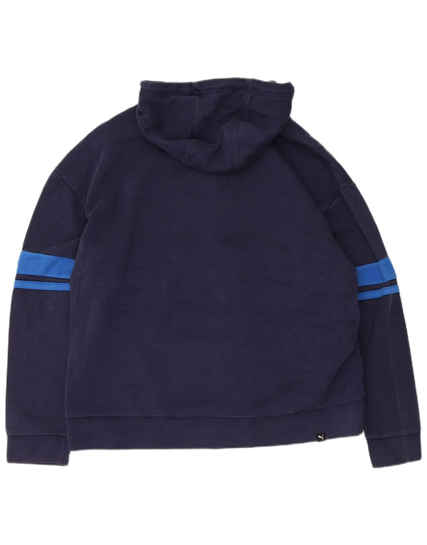 Puma Herren Graphic Zip Hoodie Pullover 2XL Marineblau Colourblock Baumwolle