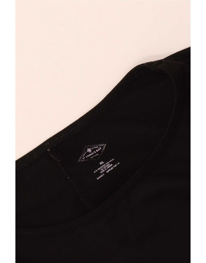 St. John's Bay Damen-Top, 3/4-Ärmel, UK 18, XL, Schwarz, Polyester