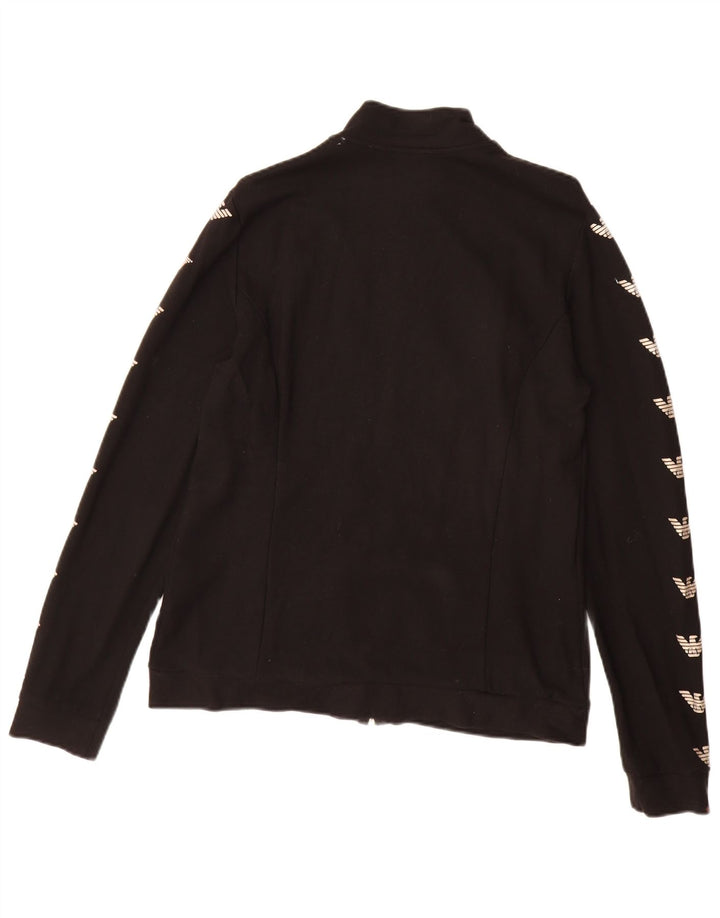 EMPORIO ARMANI Jungen-Trainingsanzugoberteil mit Grafik, 15–16 Jahre, XL, Schwarz