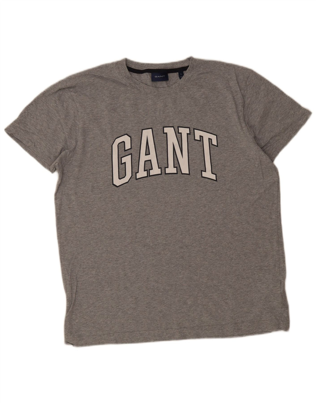Gant Herren-T-Shirt mit Grafik, Größe L, aus grauer Baumwolle