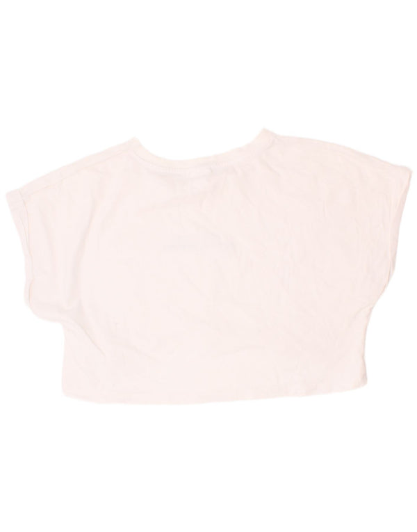 Zara Mädchen Crop Graphic T-Shirt Top 9–10 Jahre Weiß