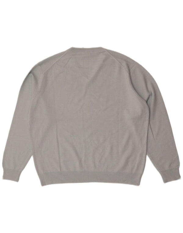 Lacoste Herren-Pullover mit V-Ausschnitt, Größe 6 XL, blaue Wolle