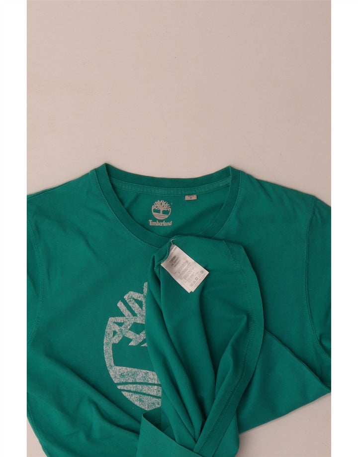 TIMBERLAND Herren Grafik-T-Shirt-Oberteil aus mittelblauer Baumwolle