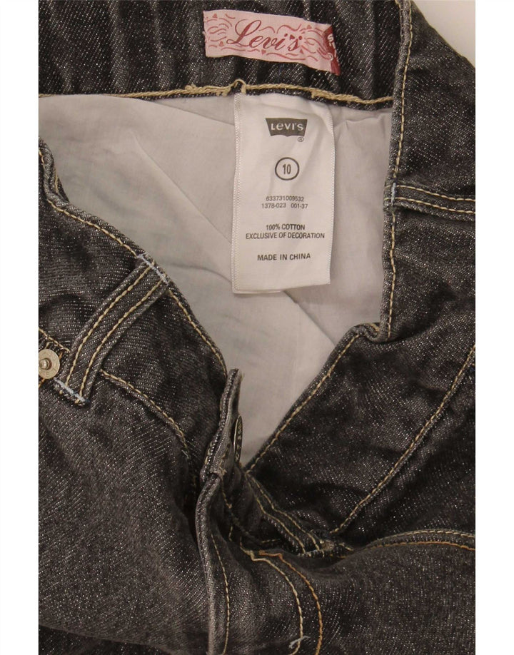 Levi's Mädchen-Jeansshorts, 9–10 Jahre, W24, graue Baumwolle