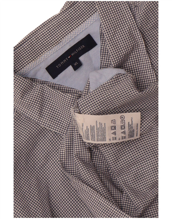 Tommy Hilfiger Herrenhemd XL, marineblau, kariert, Baumwolle