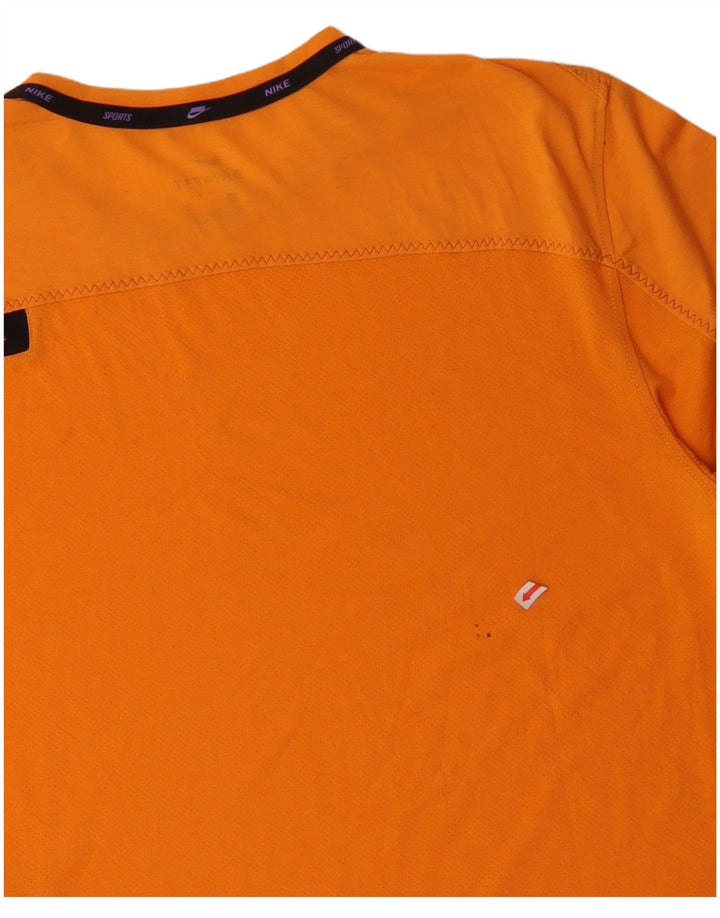 NIKE Herren Dri Fit T-Shirt Top Mittelorange Baumwolle