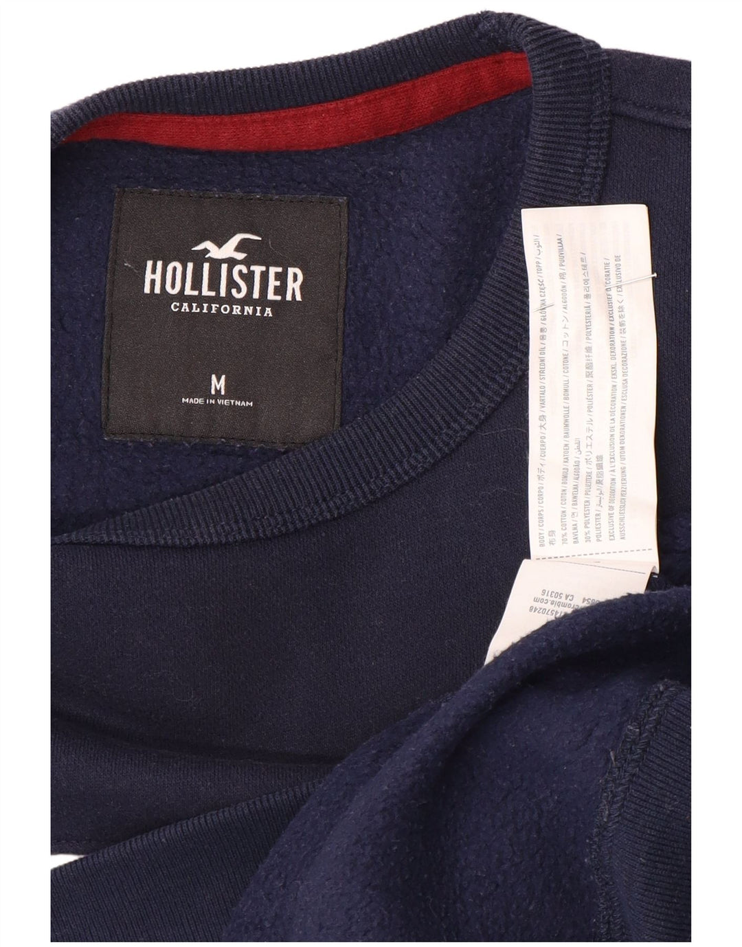 Hollister Herren-Sweatshirt mit Grafik, Mittelgroß, Marineblau, Farbblock