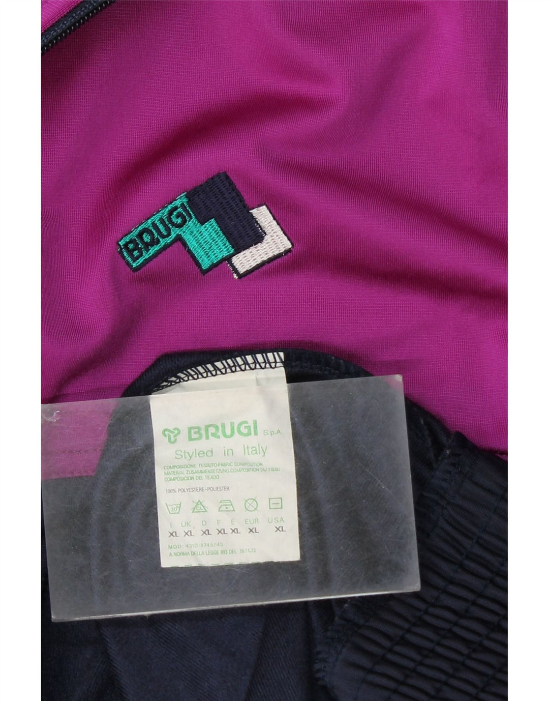 BRUGI Herren-Trainingsanzug-Oberteil, Jacke, XL, Marineblau, Farbblock-Polyester