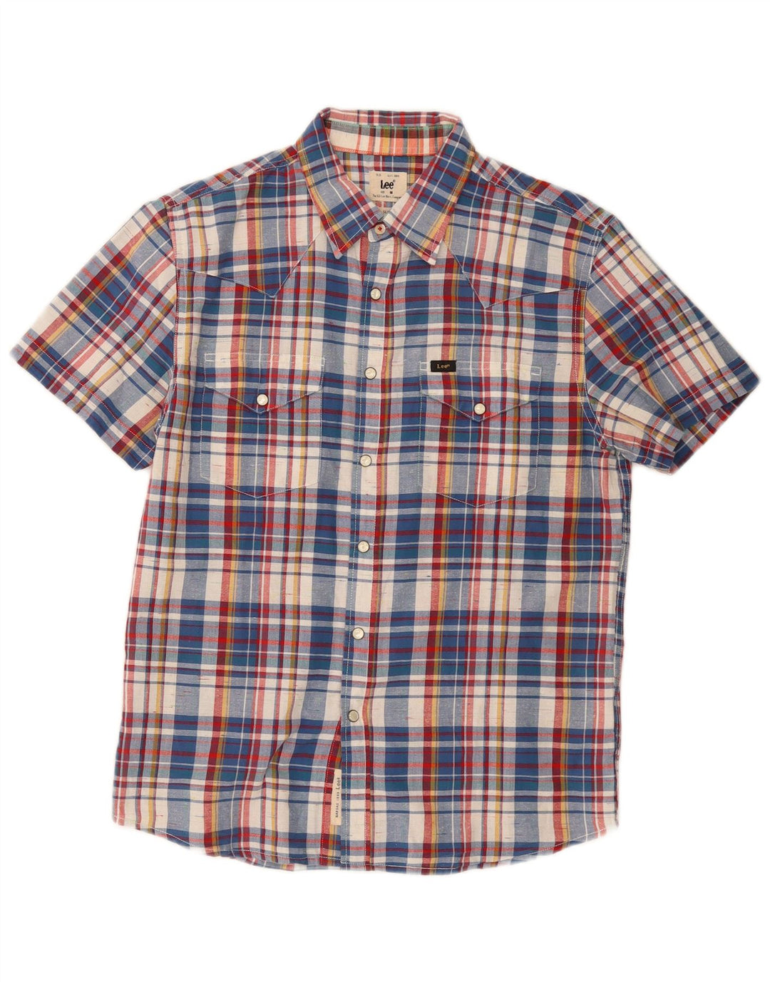 Lee Herren-Hemd, kurzärmelig, Slim-Fit, mittelgroß, mehrfarbig, kariert, Baumwolle