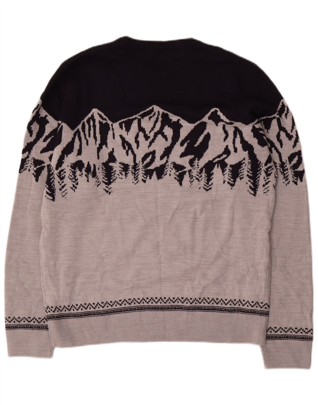 Marks & Spencer Herren-Pullover mit Rundhalsausschnitt, Mittelgrau, Farbblock