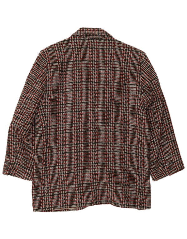 VINTAGE Damen Blazer Jacke UK 16 Großer mehrfarbiger Hahnentritt