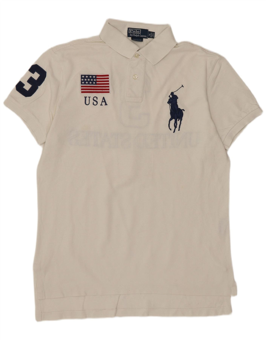 Polo Ralph Lauren Herren-Poloshirt mit grafischer Passform, mittelweiße Baumwolle