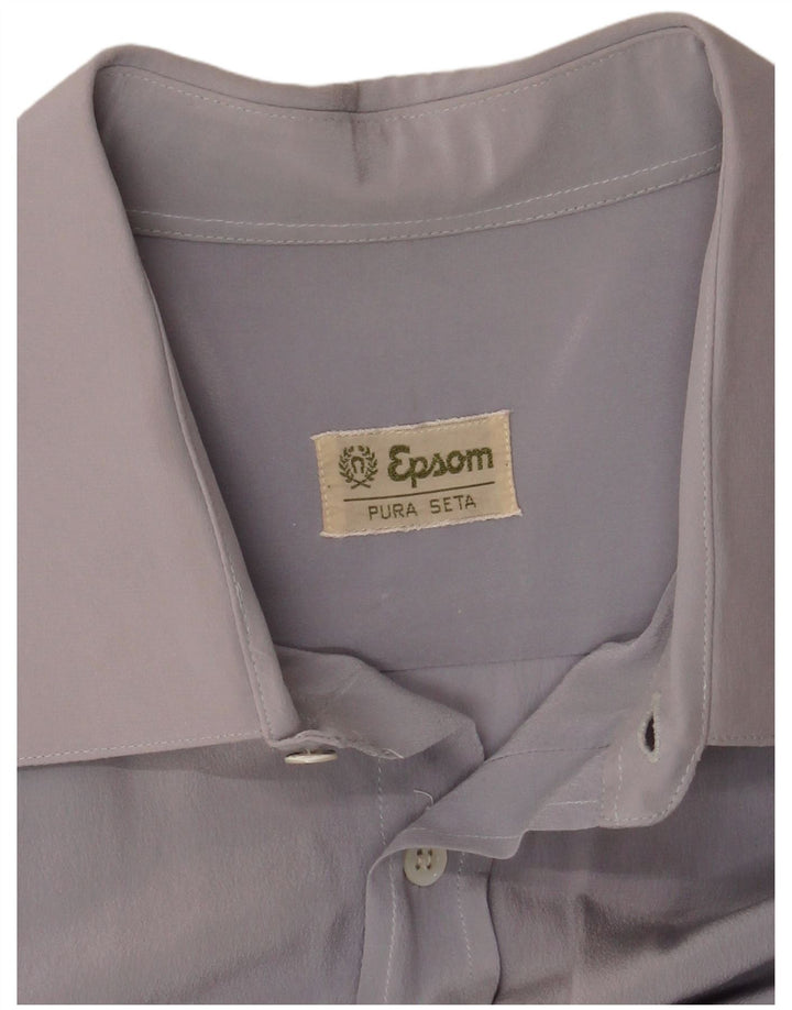 Epsom Herrenhemd aus mittelblauer Seide