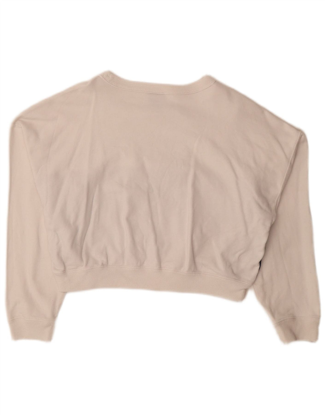Champion Damen Crop Sweatshirt Pullover UK 14 Mittelweiß Farbblock