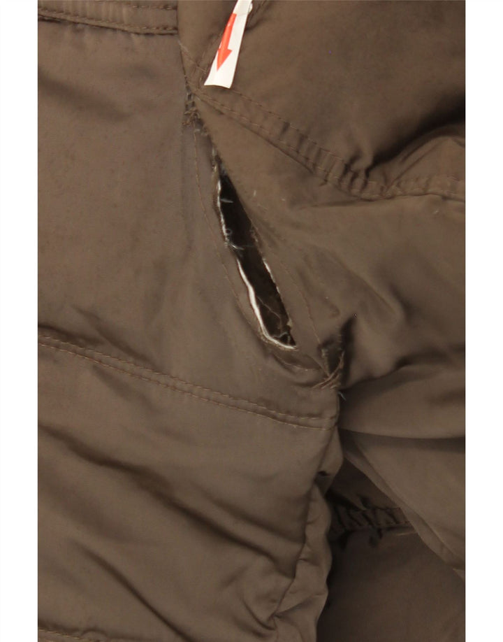 ZARA Damen Wattierter Mantel UK 14 Mittelbraun