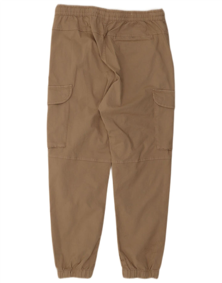 Zara Herren-Jogger-Cargohose, Größe M, W31, L27, Beige, Baumwolle