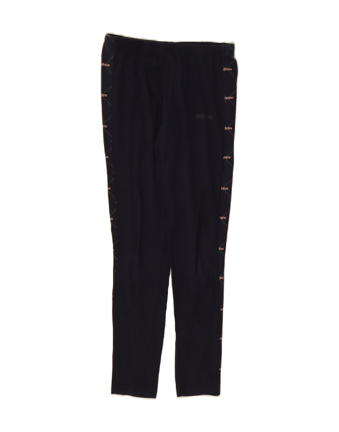 ADIDAS Womens Graphic Leggings UK 12/14 Medium Navy Blue Cotton Vintage Adidas and Second-Hand Adidas from Messina Hembry 