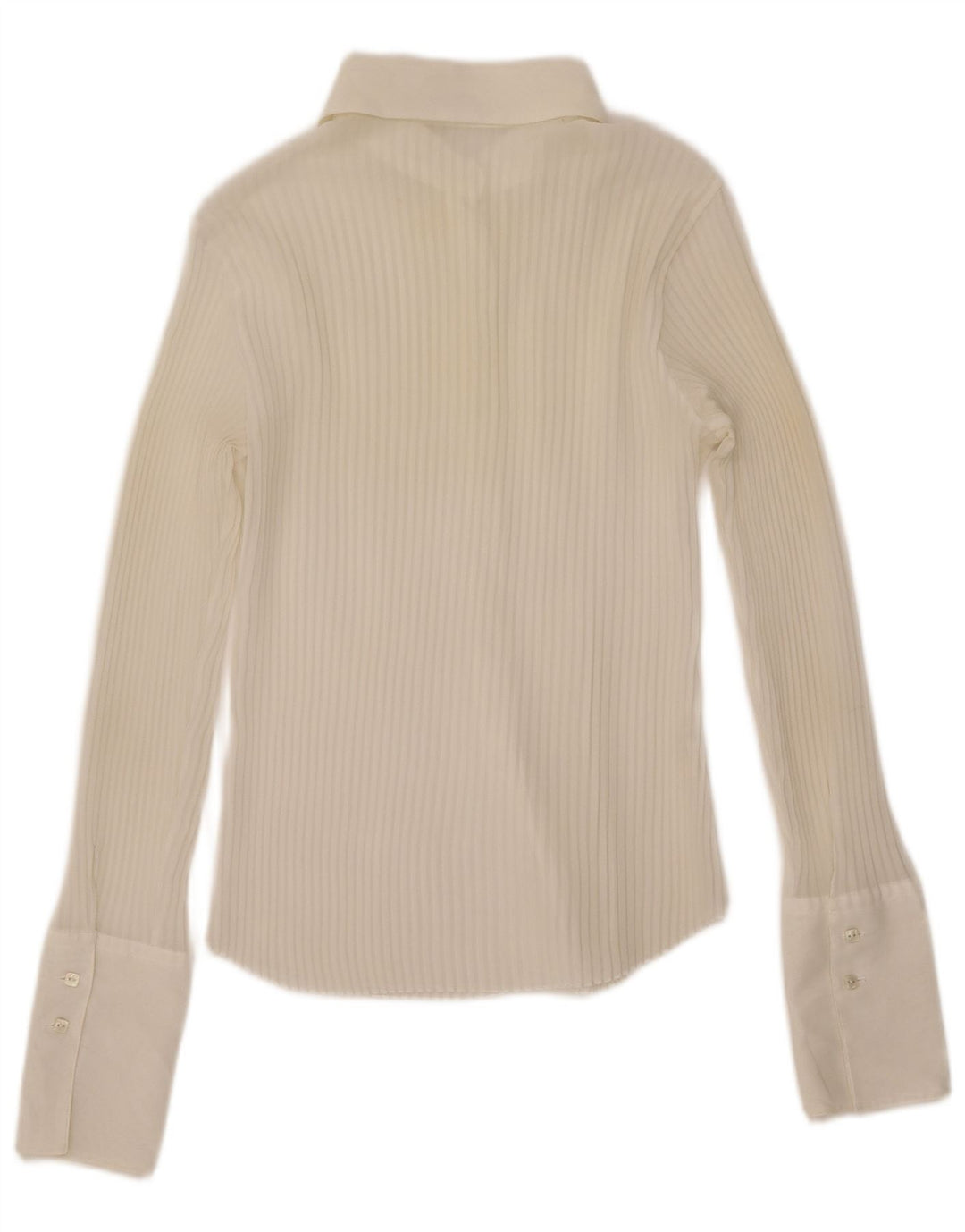 Benetton Womens Durchsichtiges Übergroßes Hemd UK 6 XS Off White Polyester