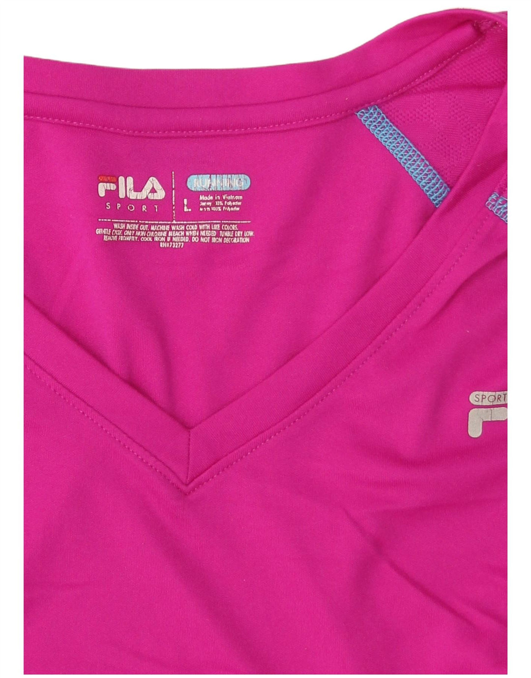 FILA Damen T-Shirt Top UK 16 Large Rosa Polyester