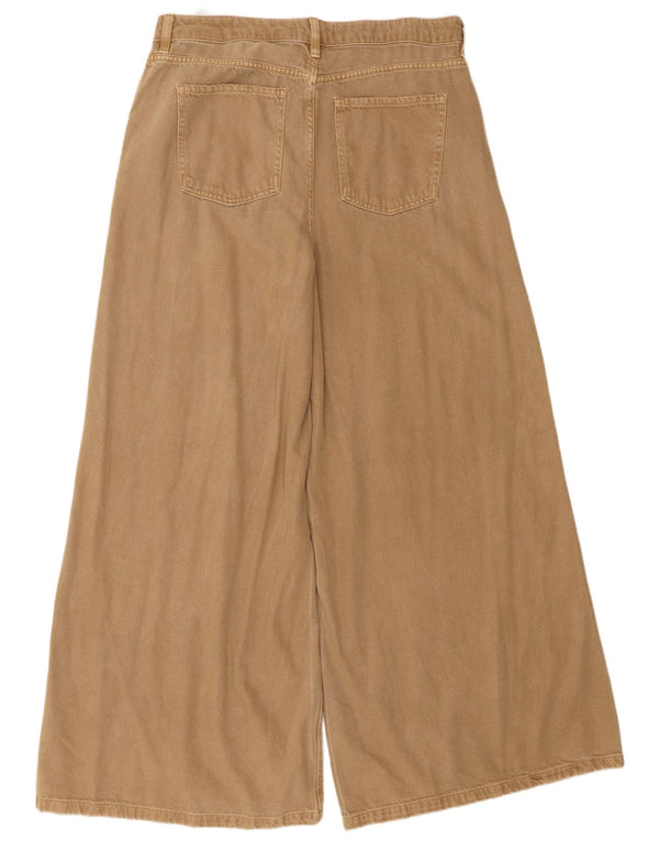 Marks & Spencer Damen High Rise Wide Leg Jeans UK 16 Large W36 L31 Beige