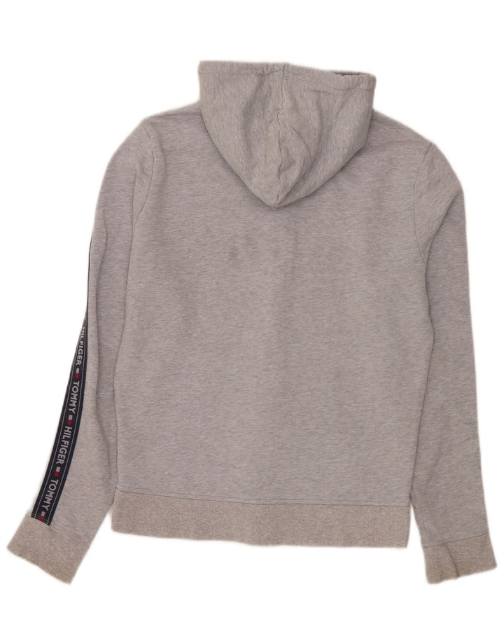 Tommy Hilfiger Herren-Kapuzenpullover mit grafischem Reißverschluss, mittelgrau, Farbblock