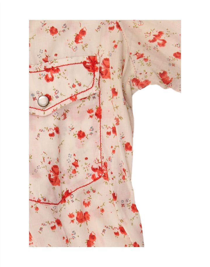 Marlboro Classics Damen-Hemdbluse mit regulärer Passform, UK 14, Mittelweiß mit Blumenmuster