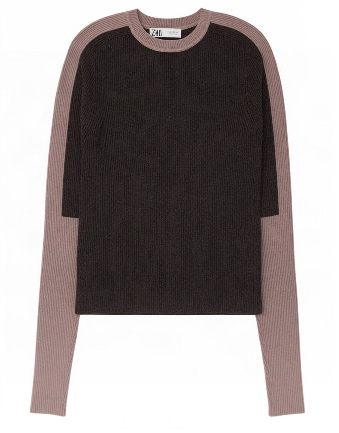 Zara Damen Crop Bluse Top UK 12 Mittelgraue Colourblock-Viskose