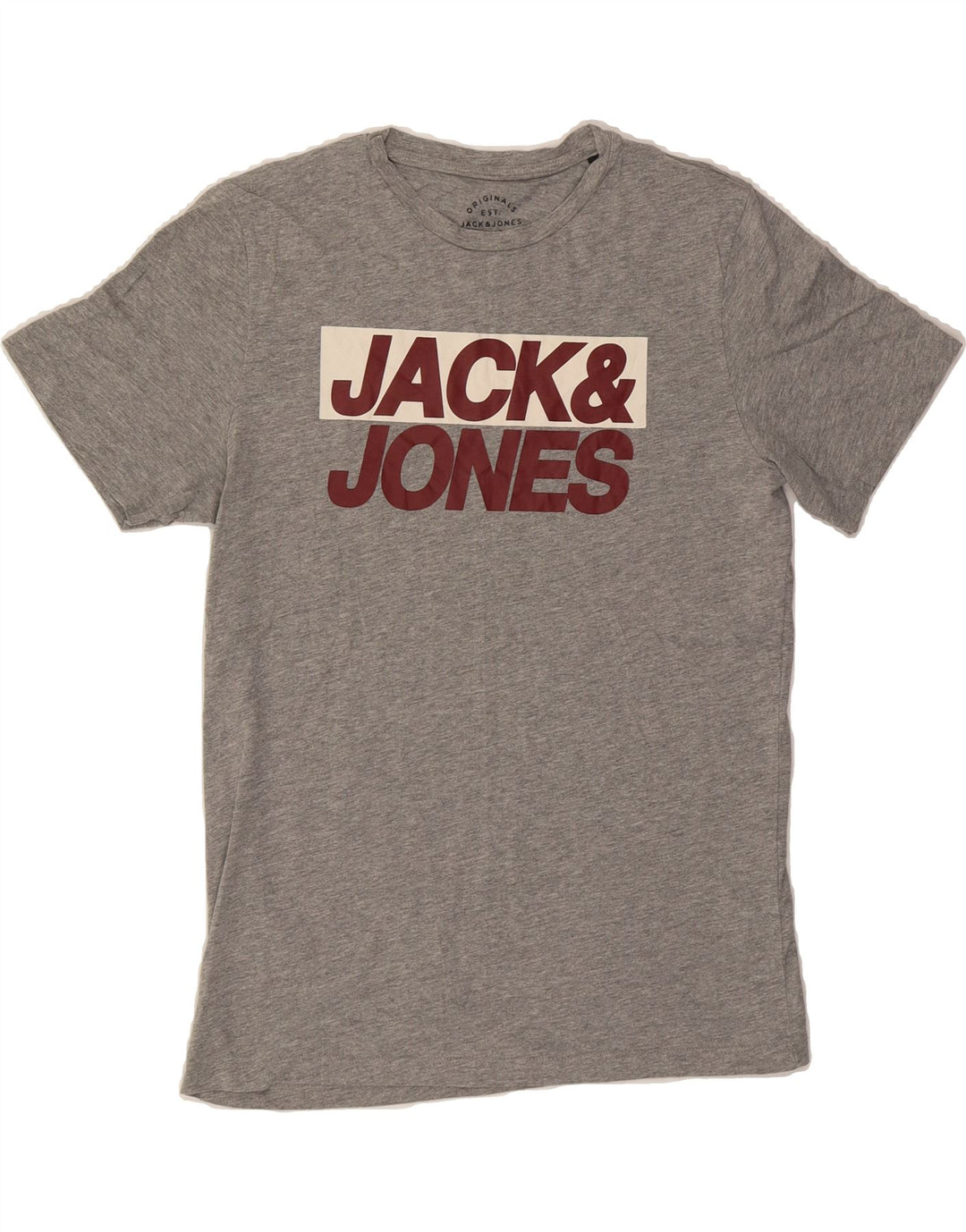 JACK & JONES Mens Graphic T-Shirt Top Small Grey Cotton Vintage Jack & Jones and Second-Hand Jack & Jones from Messina Hembry 