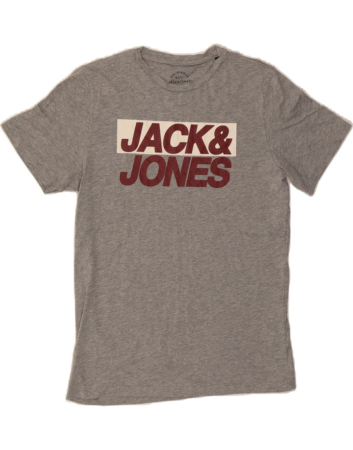 JACK & JONES Mens Graphic T-Shirt Top Small Grey Cotton Vintage Jack & Jones and Second-Hand Jack & Jones from Messina Hembry 