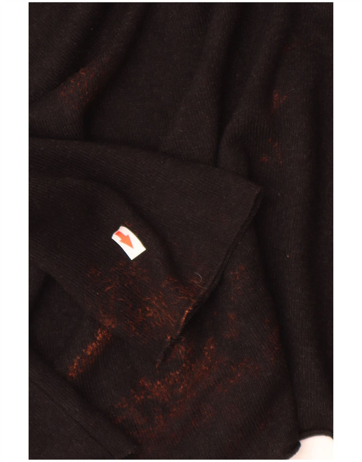 Zara Damen Übergroßes Top Langarm UK 10 Small Schwarz