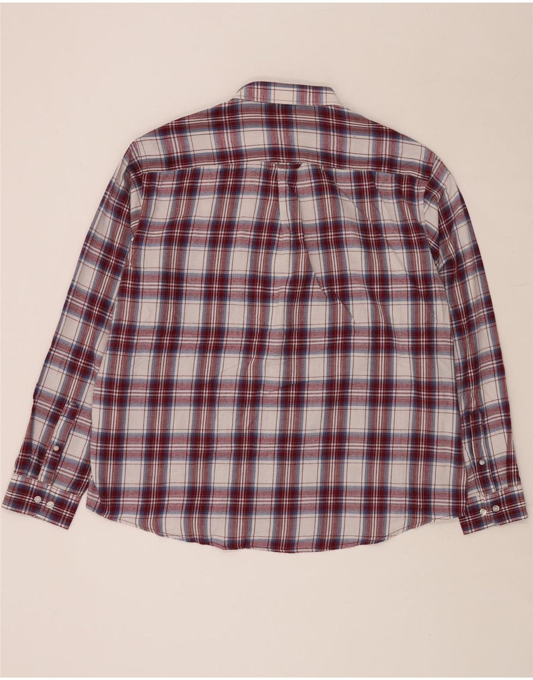 JAMES PRINGLE Herren Flanellhemd 2XL Burgunderrot kariert Polyester