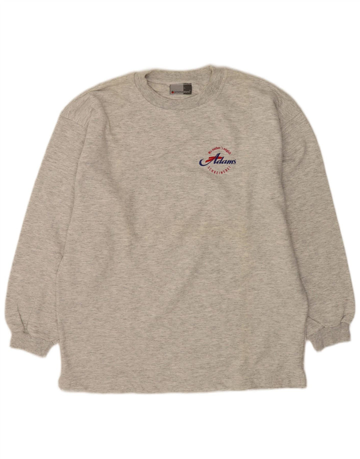 Adams Herren-Sweatshirt-Pullover XL, grau gefleckte Baumwolle