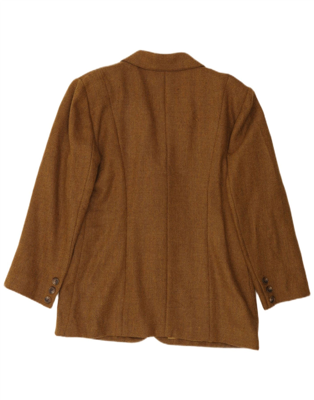 Luisa Spagnoli Damen 3-Knopf-Blazerjacke IT 46 Große braune Wolle